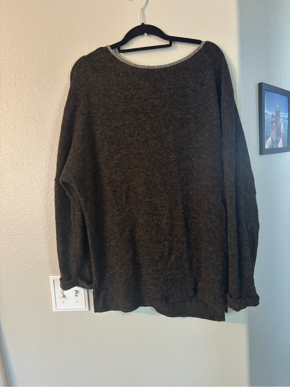 Myesper Apparel Oversized Knit Pullover Sweater Charcoal Gray Plus Size 4X